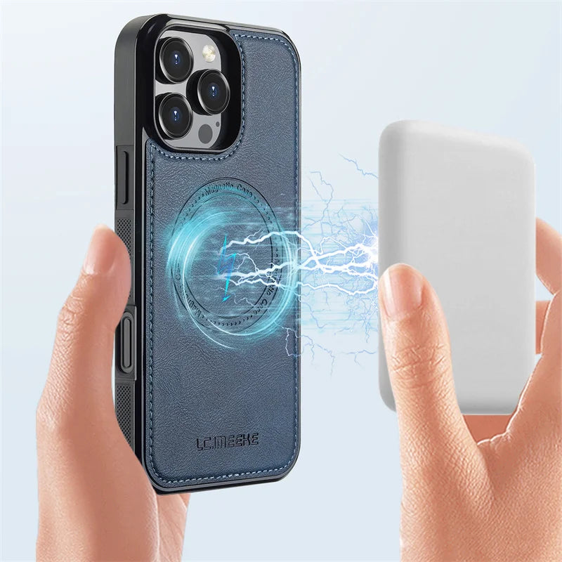 Orangelux™ – Matt Transparent Skal med Metallknappar för iPhone 7 till 17 Pro Max & SE-serien