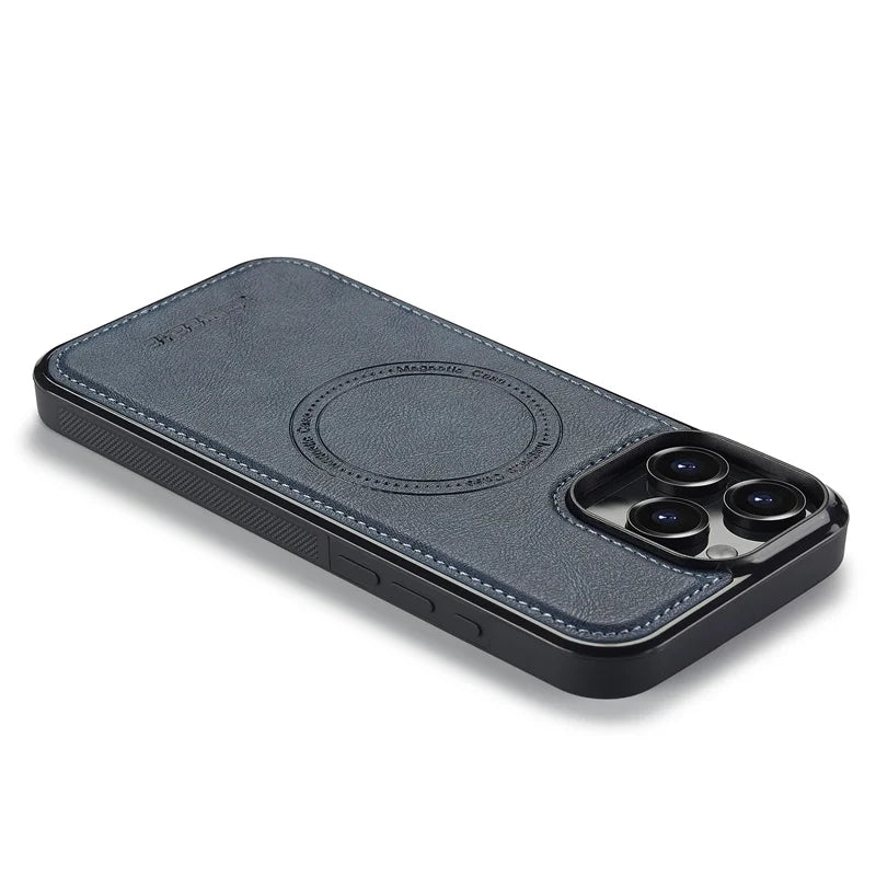 Orangelux™ – Matt Transparent Skal med Metallknappar för iPhone 7 till 17 Pro Max & SE-serien